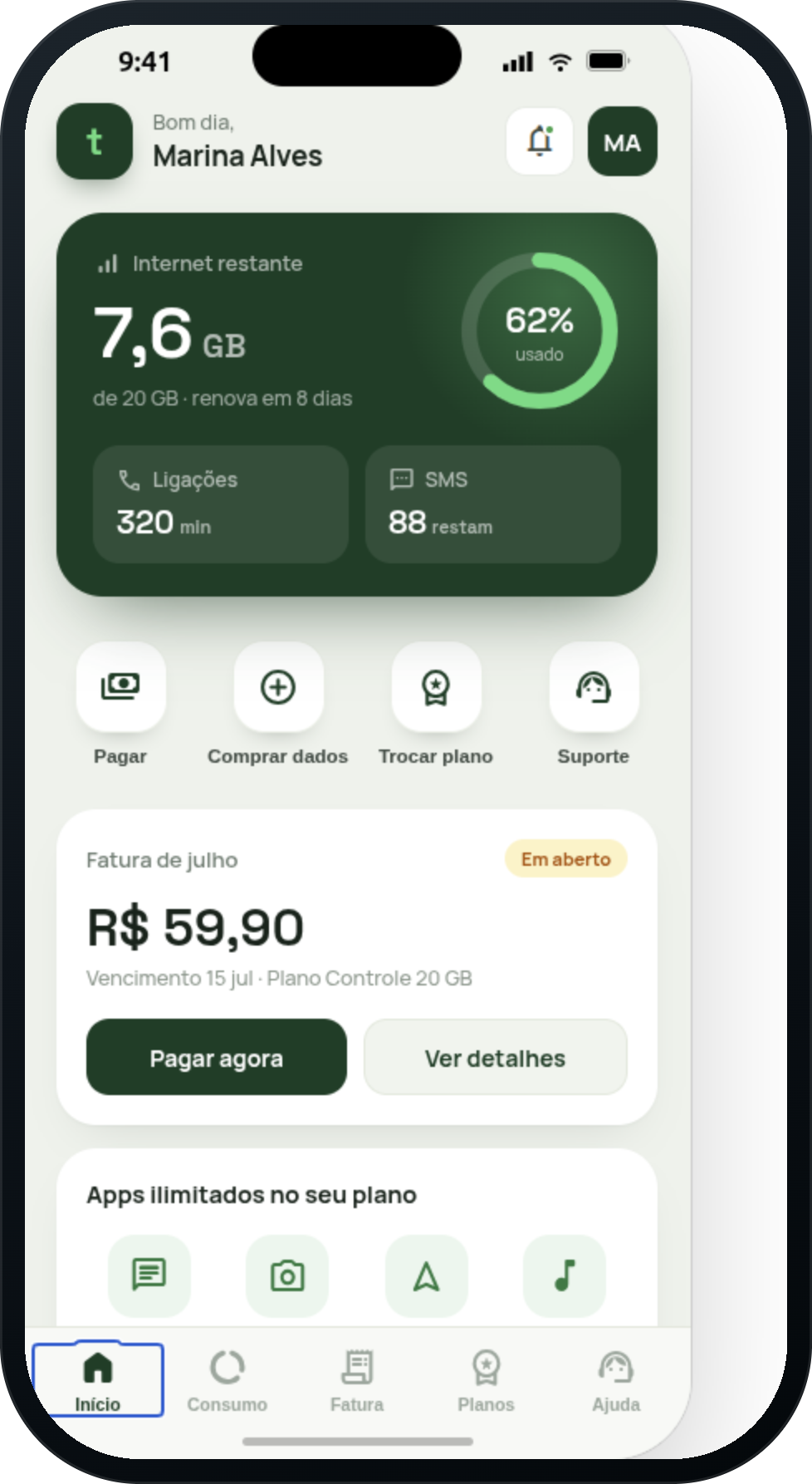 App do cliente com a sua marca