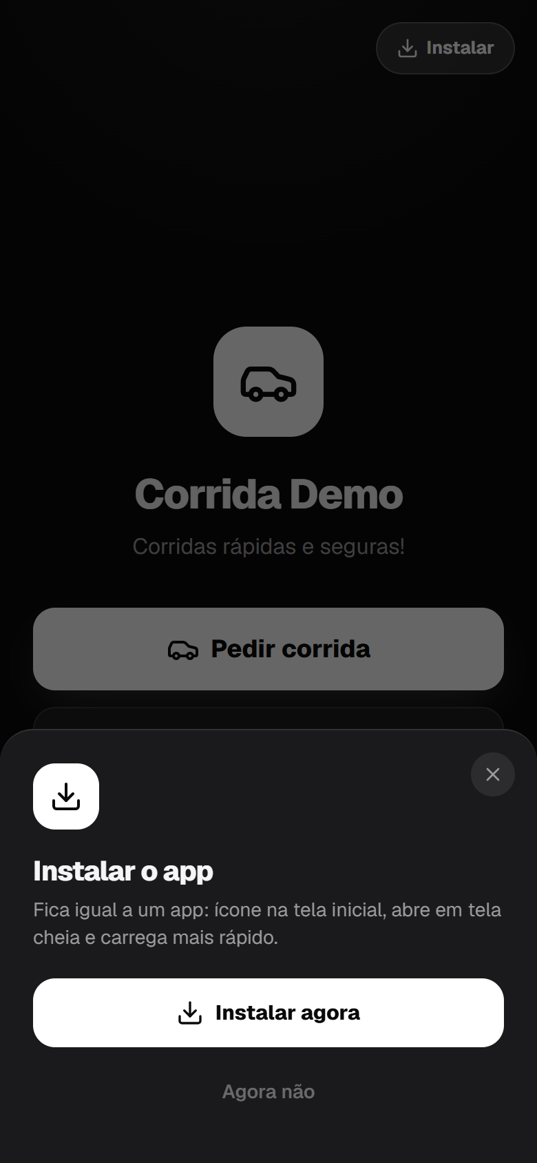 App de corridas instala como aplicativo no celular (PWA), sem loja de app
